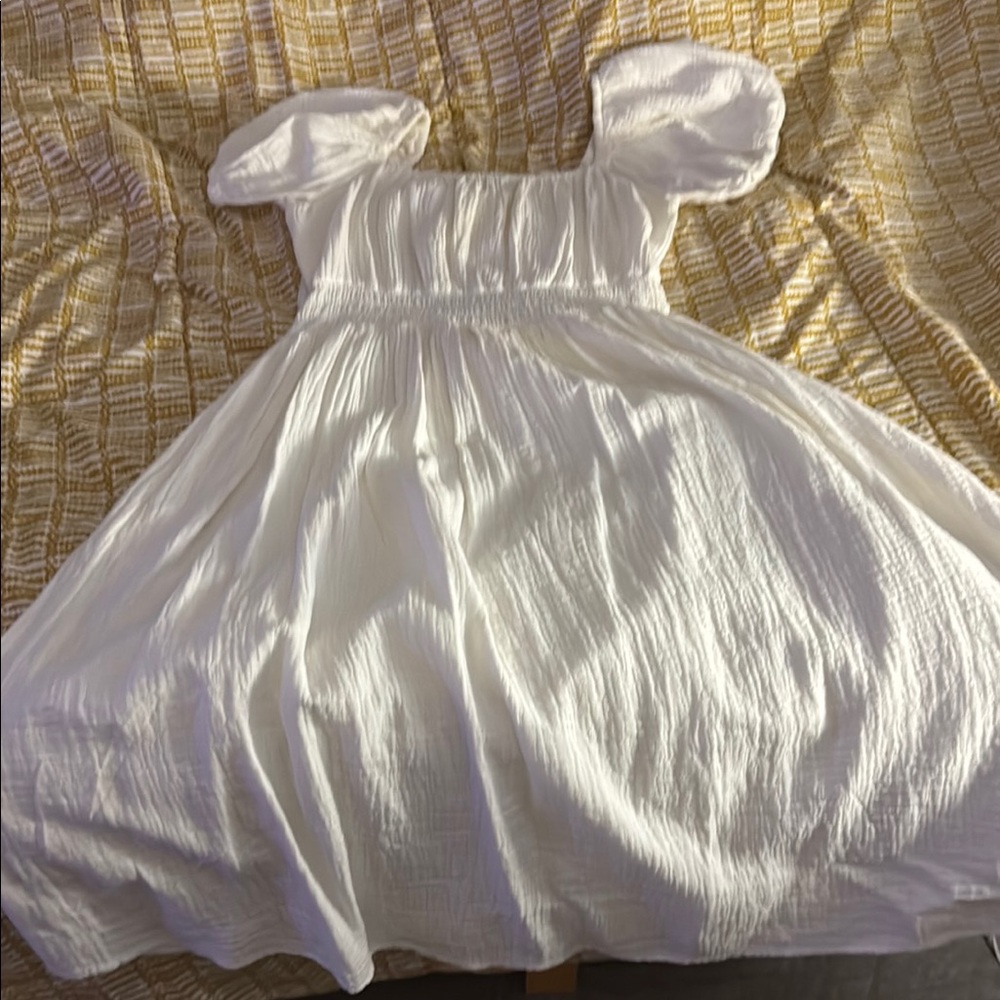 A Pea in the Pod White Ruched Tiered Sundress Maternity